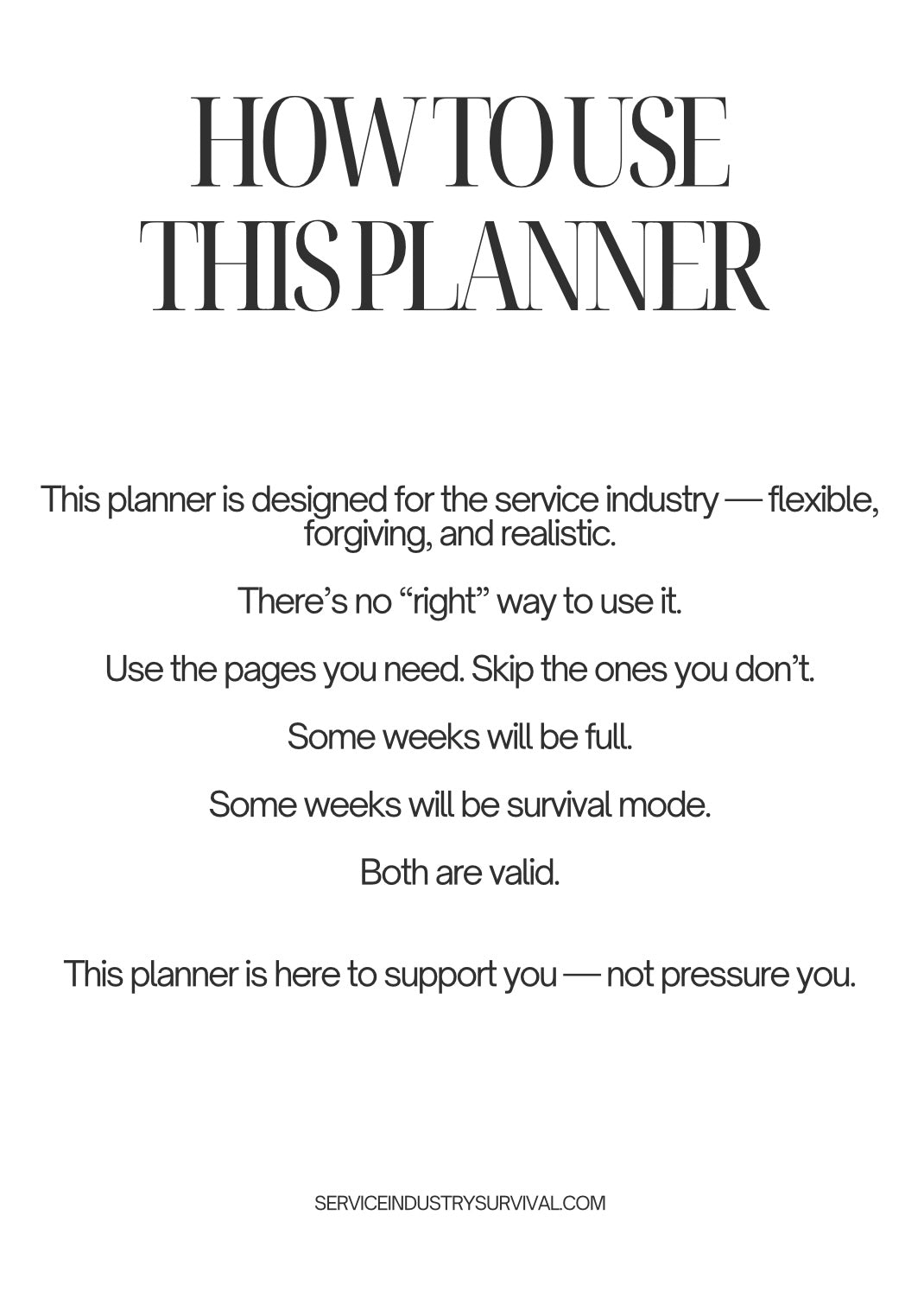 SERVICE INDUSTRY SURVIVAL